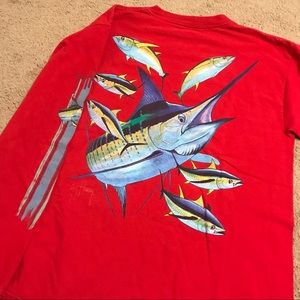 Guy Harvey red long sleeve T-shirt